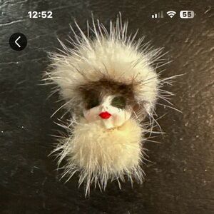 Vintage porcelain mink brooch